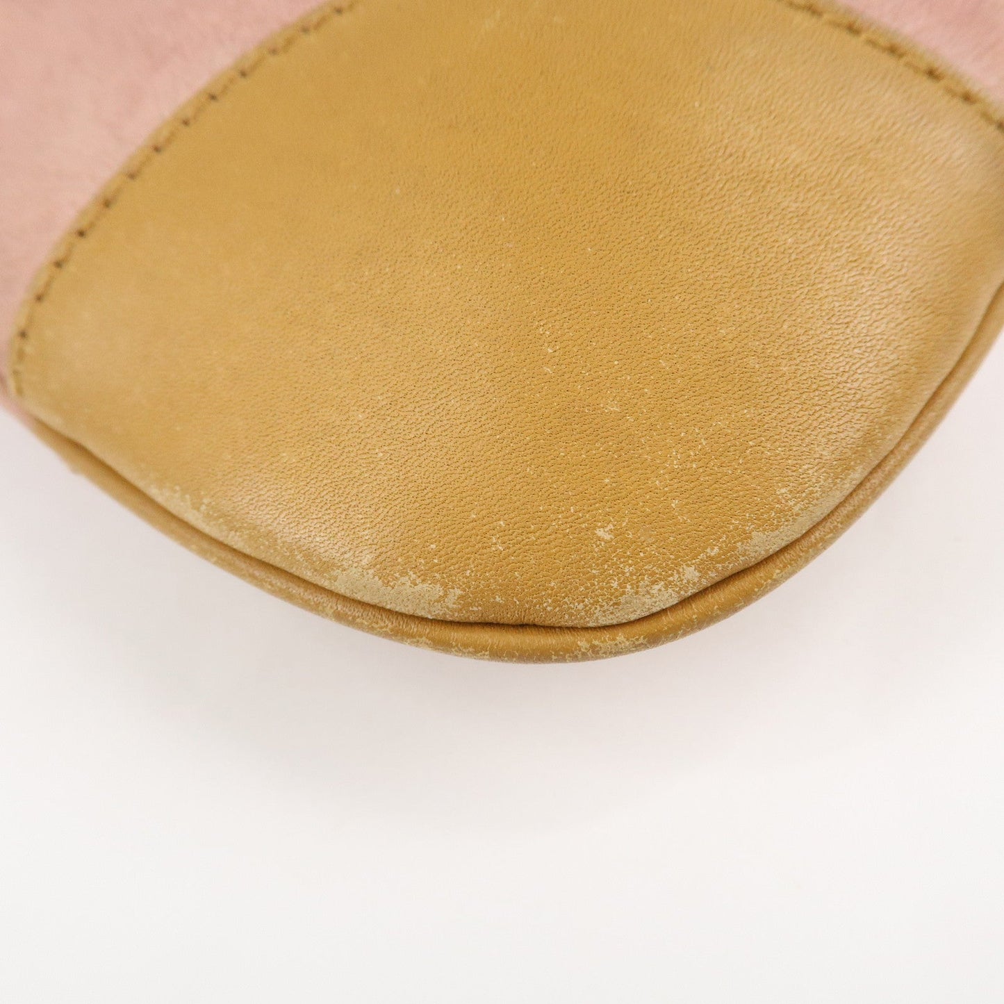 GUCCI Bamboo Suede Leather Shoulder Bag Pink Beige 001.4096.1705
