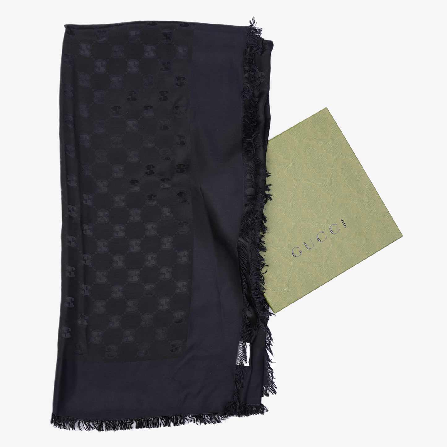 Gucci Womens Silk Scarf Black 140x140cm