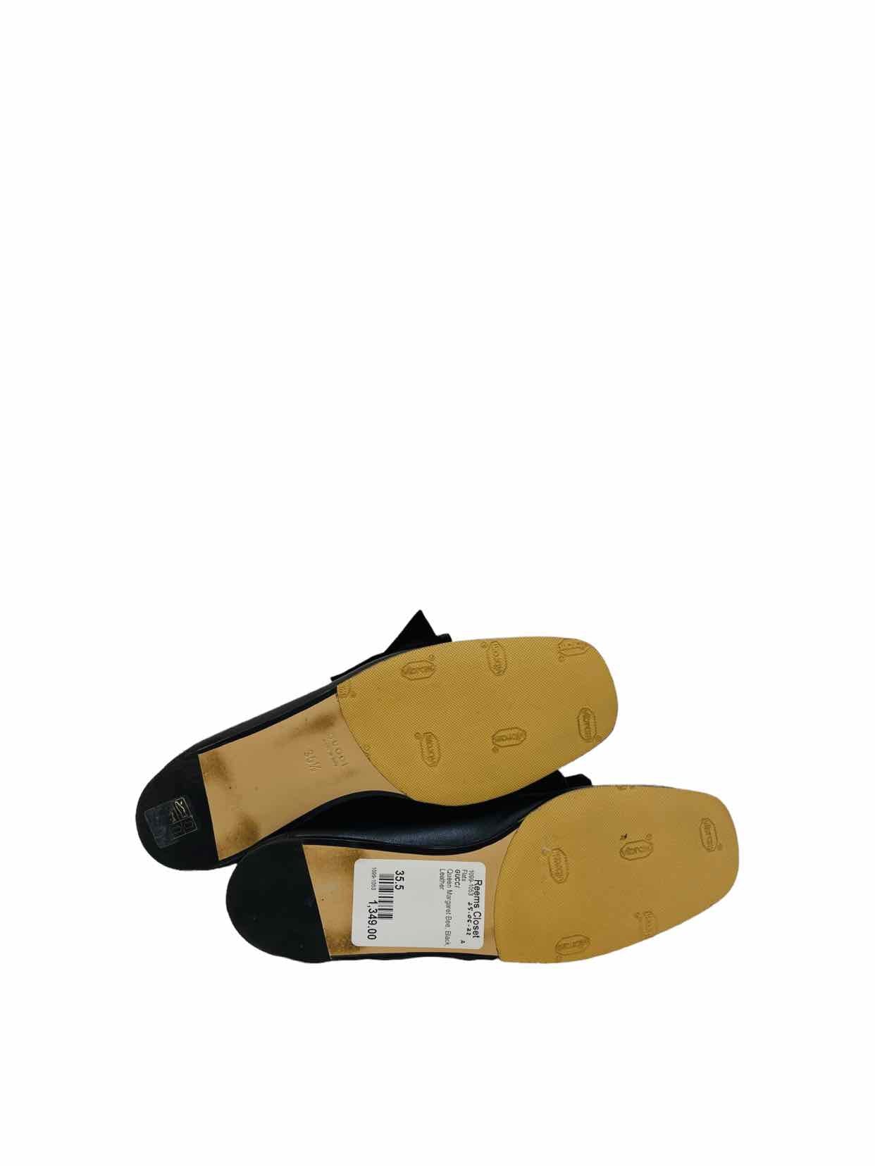 GUCCI Queen Margaret Bee Black Flats