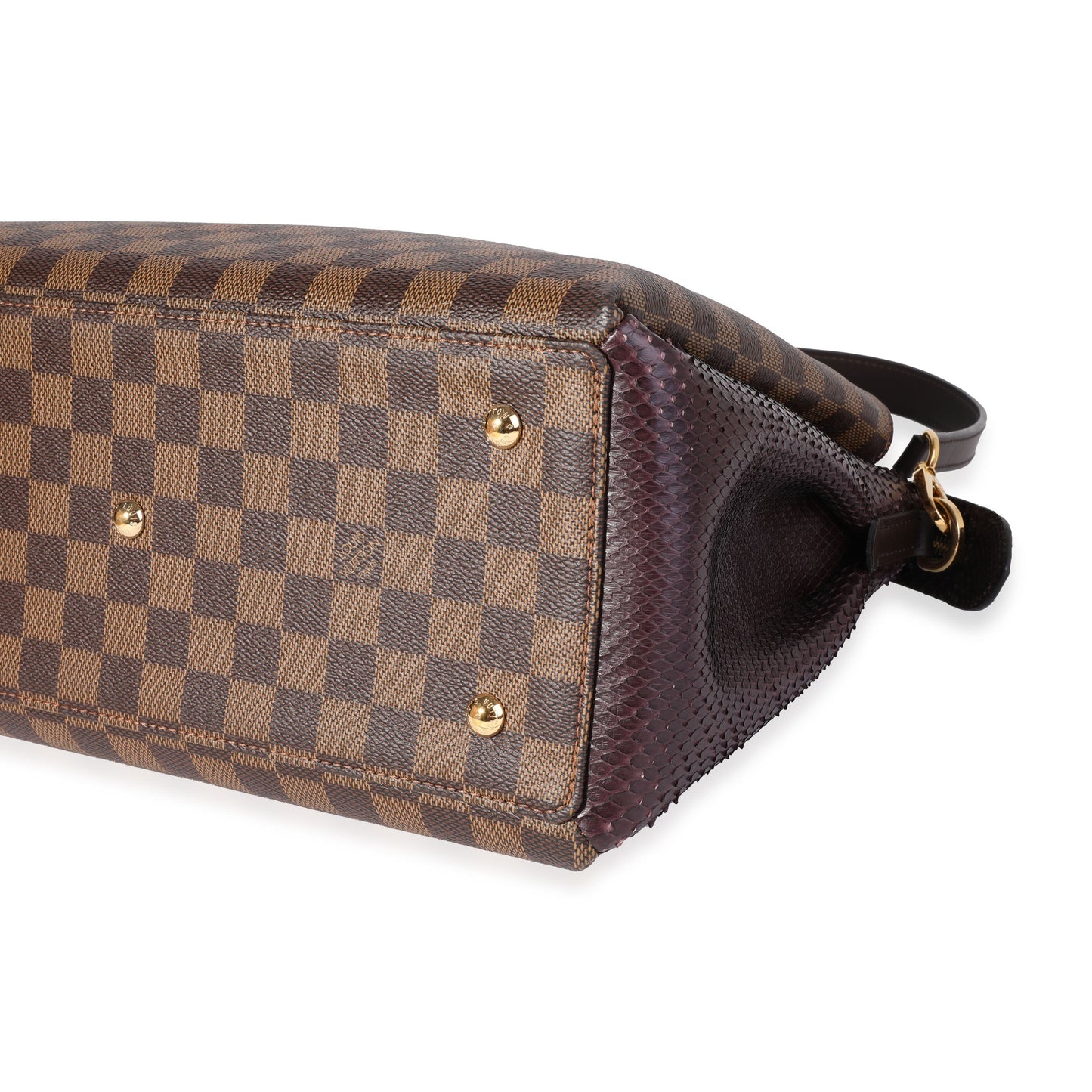 LOUIS VUITTON Damier Ebene & Purple Python Normandy Bag