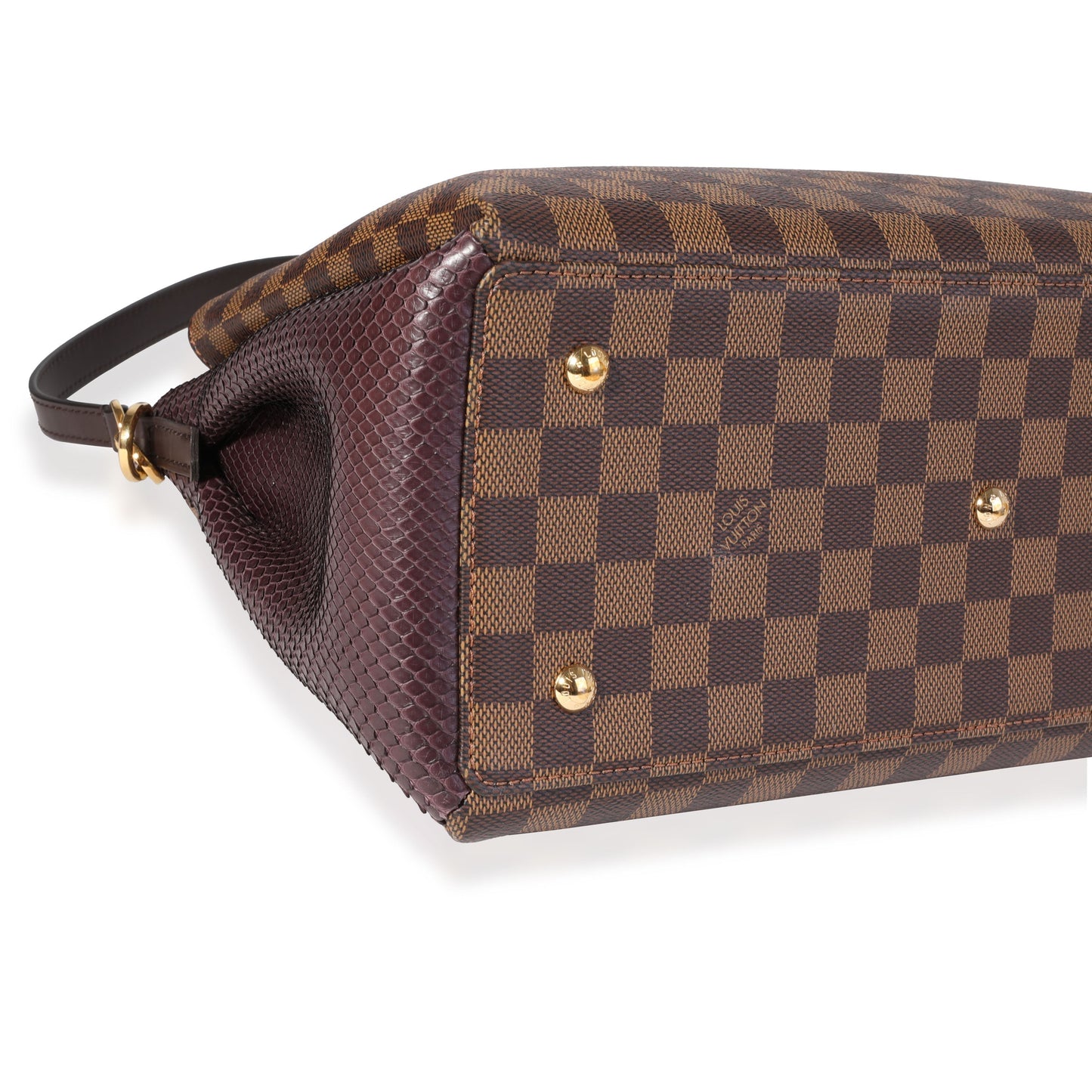 LOUIS VUITTON Damier Ebene & Purple Python Normandy Bag