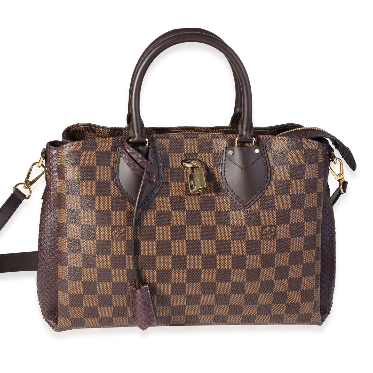 LOUIS VUITTON Damier Ebene & Purple Python Normandy Bag
