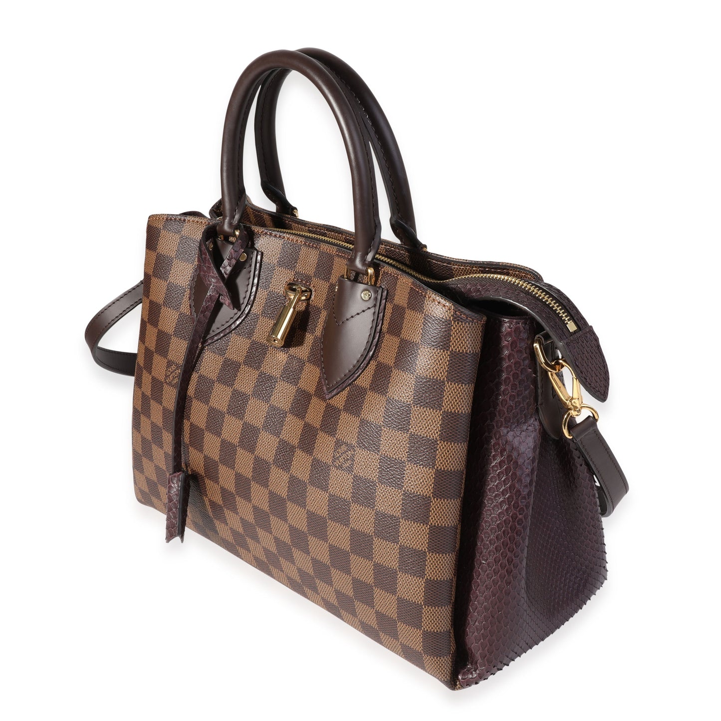 LOUIS VUITTON Damier Ebene & Purple Python Normandy Bag