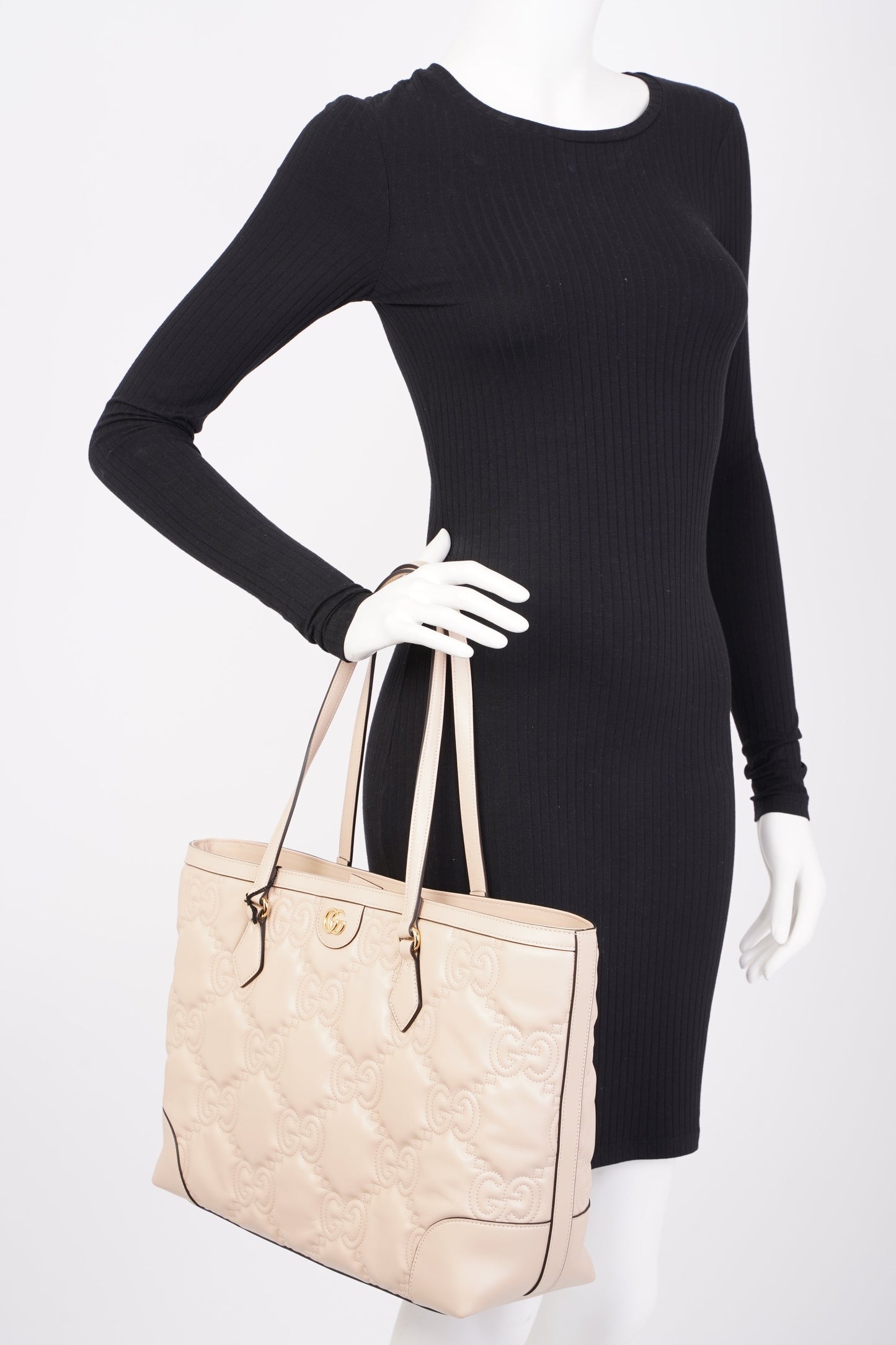 Gucci GG Medium Tote Nude Matelasse Leather