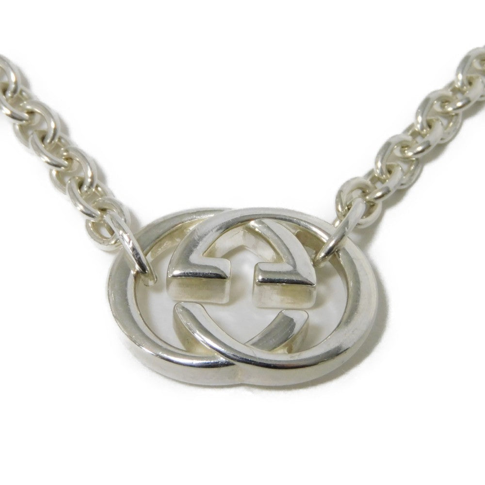 GUCCI Necklace 190489 J8400 8106 Ag925 Silver Interlocking G GG Brit Pendant