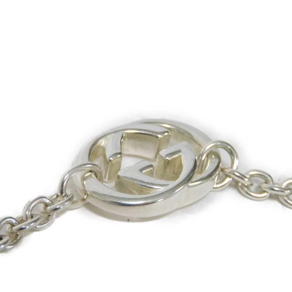 GUCCI Necklace 190489 J8400 8106 Ag925 Silver Interlocking G GG Brit Pendant