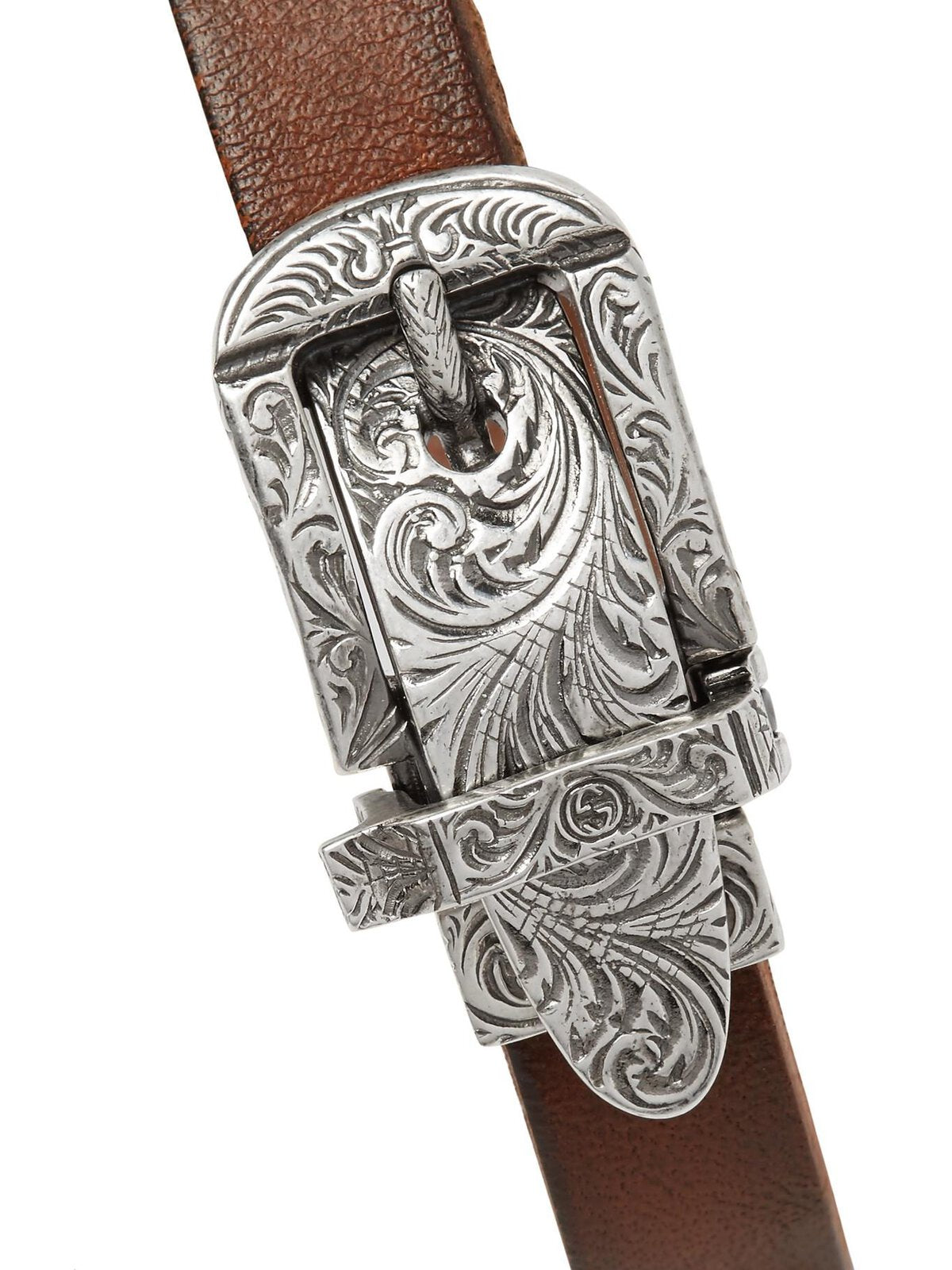 Gucci Anger Forest Wolf Head Leather Bracelet in Brown