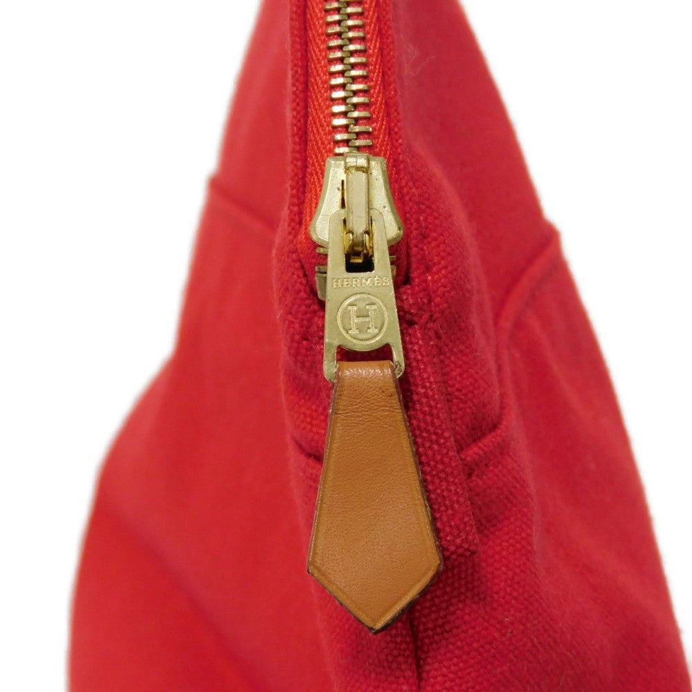 HERMES Handbag cotton Red H logo BOLID POUCH 25 MM