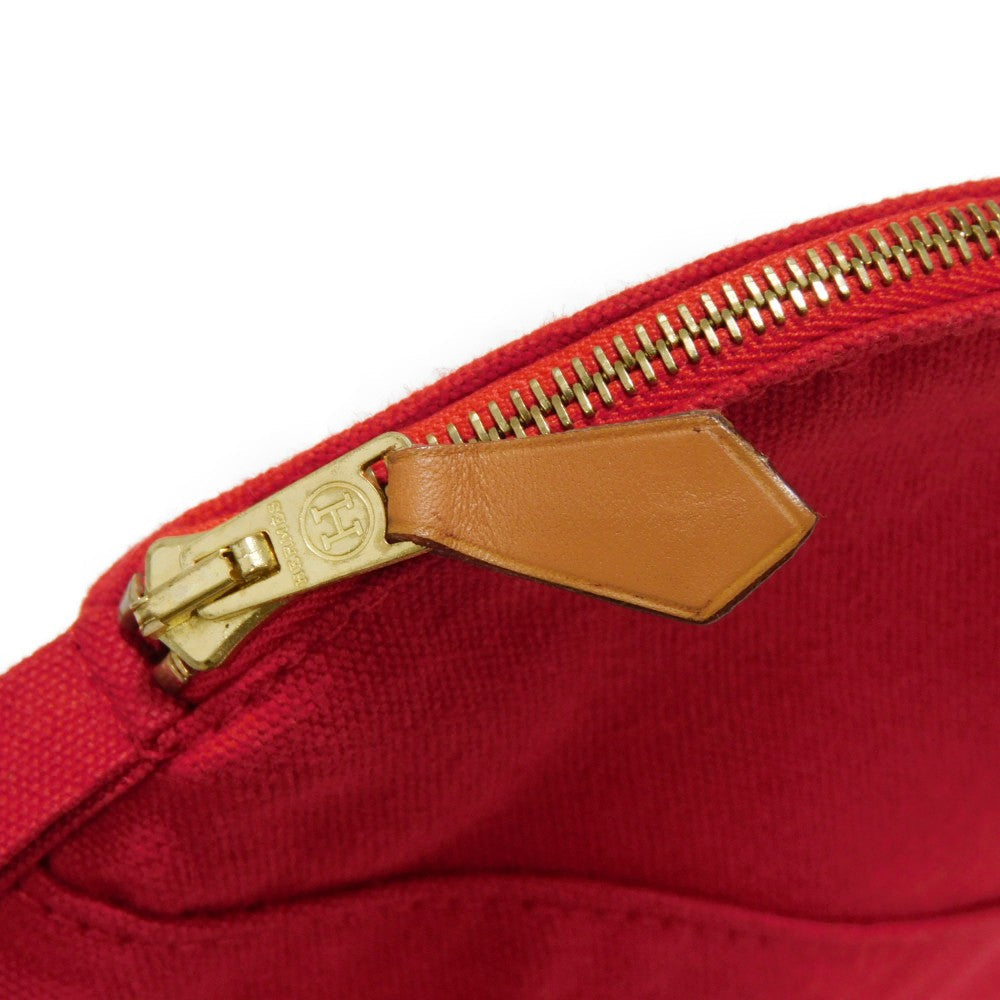 HERMES Handbag cotton Red H logo BOLID POUCH 25 MM