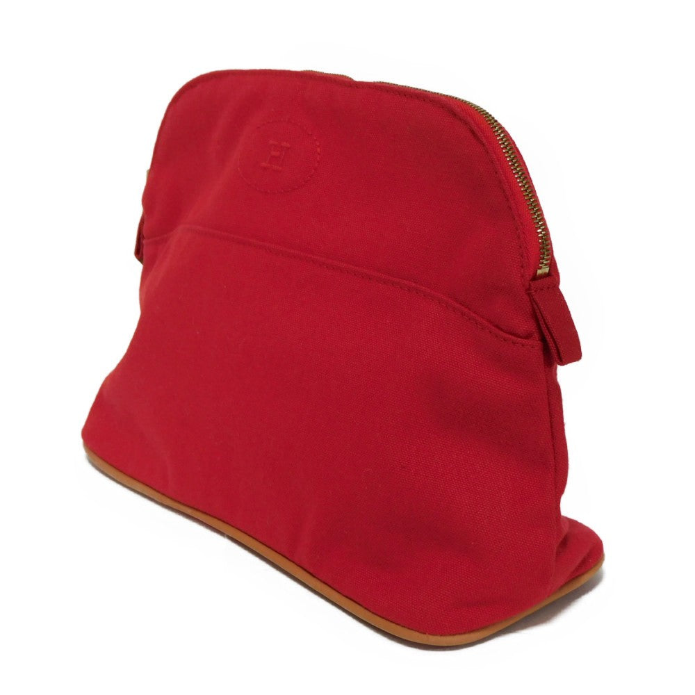 HERMES Handbag cotton Red H logo BOLID POUCH 25 MM