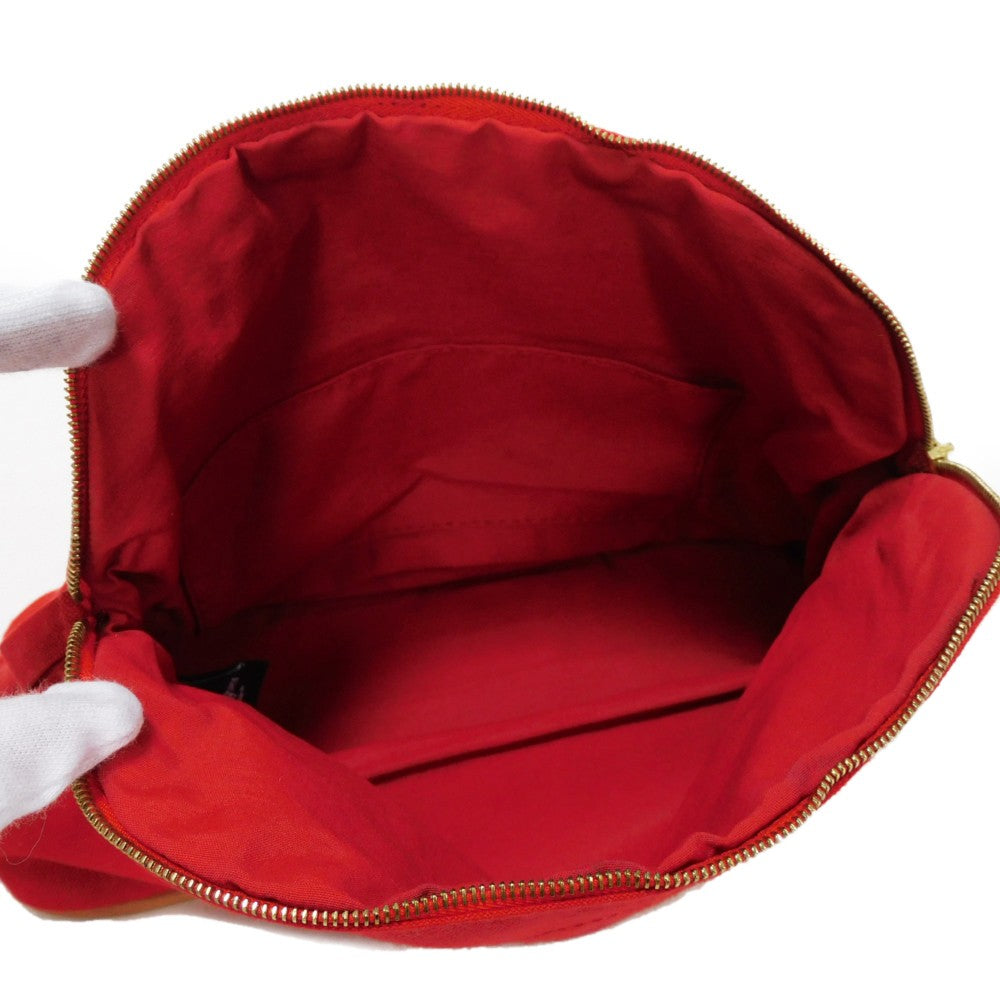 HERMES Handbag cotton Red H logo BOLID POUCH 25 MM