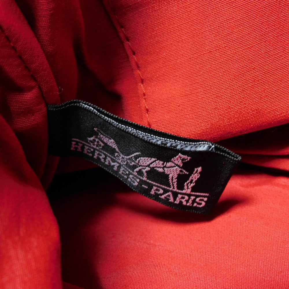 HERMES Handbag cotton Red H logo BOLID POUCH 25 MM