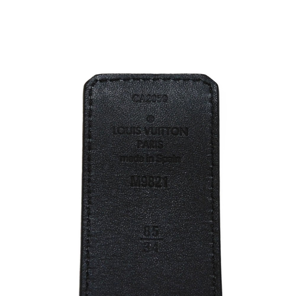 LOUIS VUITTON belt M9821V Monogram canvas x cowhide leather Noir Monogram Santur LV Initial 40MM 85/34