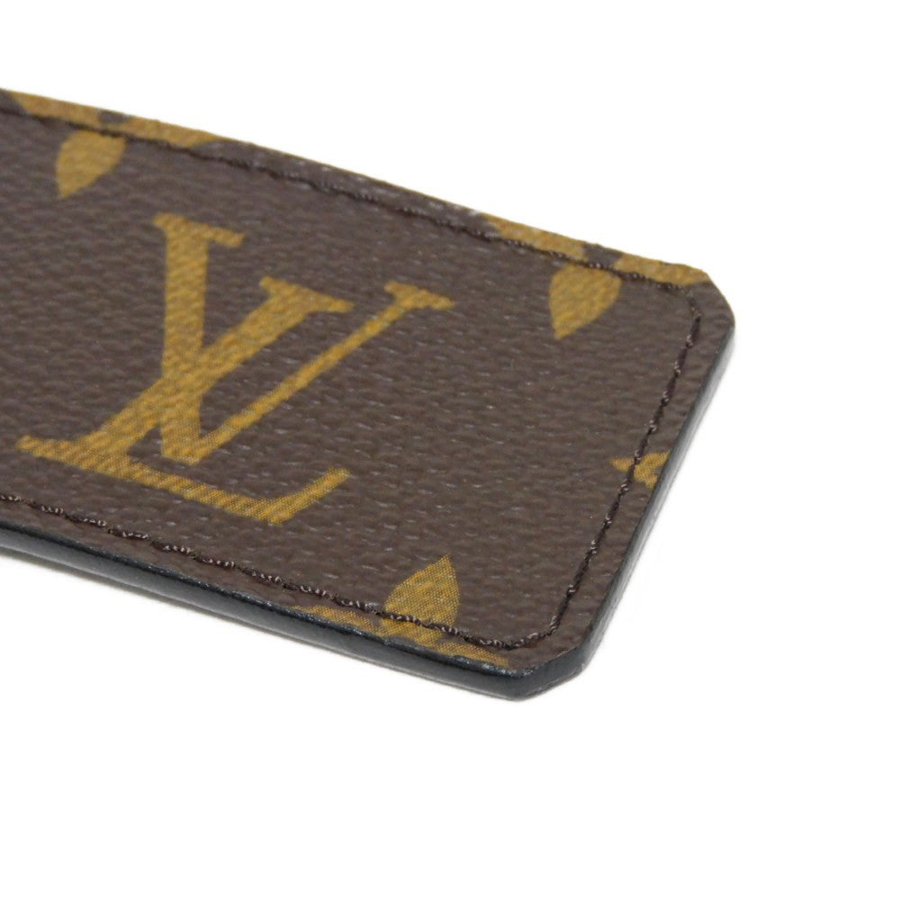 LOUIS VUITTON belt M9821V Monogram canvas x cowhide leather Noir Monogram Santur LV Initial 40MM 85/34