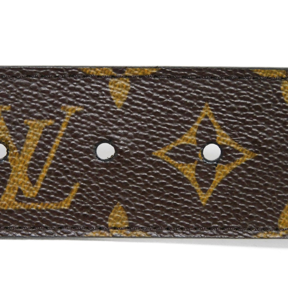 LOUIS VUITTON belt M9821V Monogram canvas x cowhide leather Noir Monogram Santur LV Initial 40MM 85/34