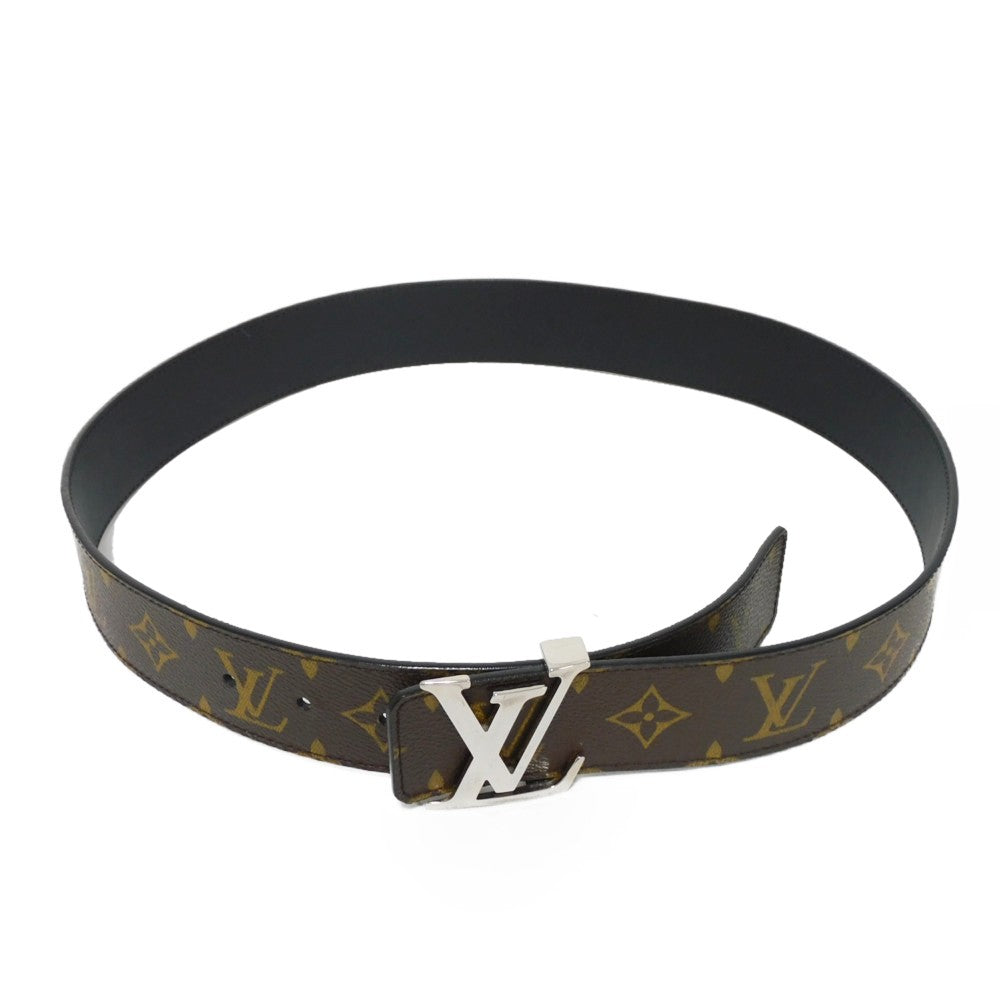 LOUIS VUITTON belt M9821V Monogram canvas x cowhide leather Noir Monogram Santur LV Initial 40MM 85/34