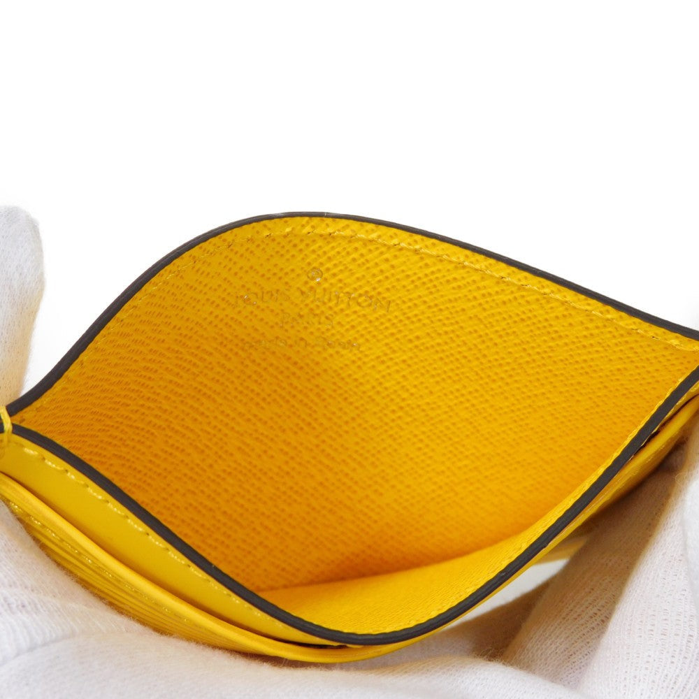 LOUIS VUITTON Card Case M81065 Epi Leather x grain leather sunflower Epi Porto cult Simple