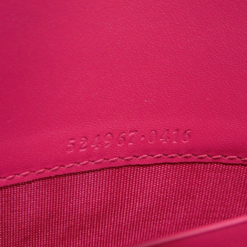 GUCCI Shoulder Bag 524967 Smooth Calfskin Leather pink SEGA Sega logo GUCCY Print Chain Wallet Bag