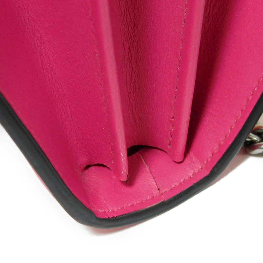 GUCCI Shoulder Bag 524967 Smooth Calfskin Leather pink SEGA Sega logo GUCCY Print Chain Wallet Bag
