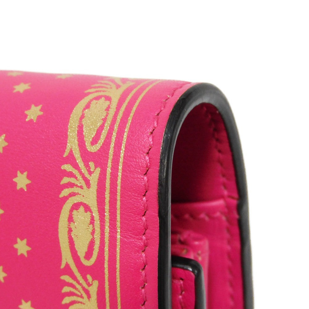 GUCCI Shoulder Bag 524967 Smooth Calfskin Leather pink SEGA Sega logo GUCCY Print Chain Wallet Bag