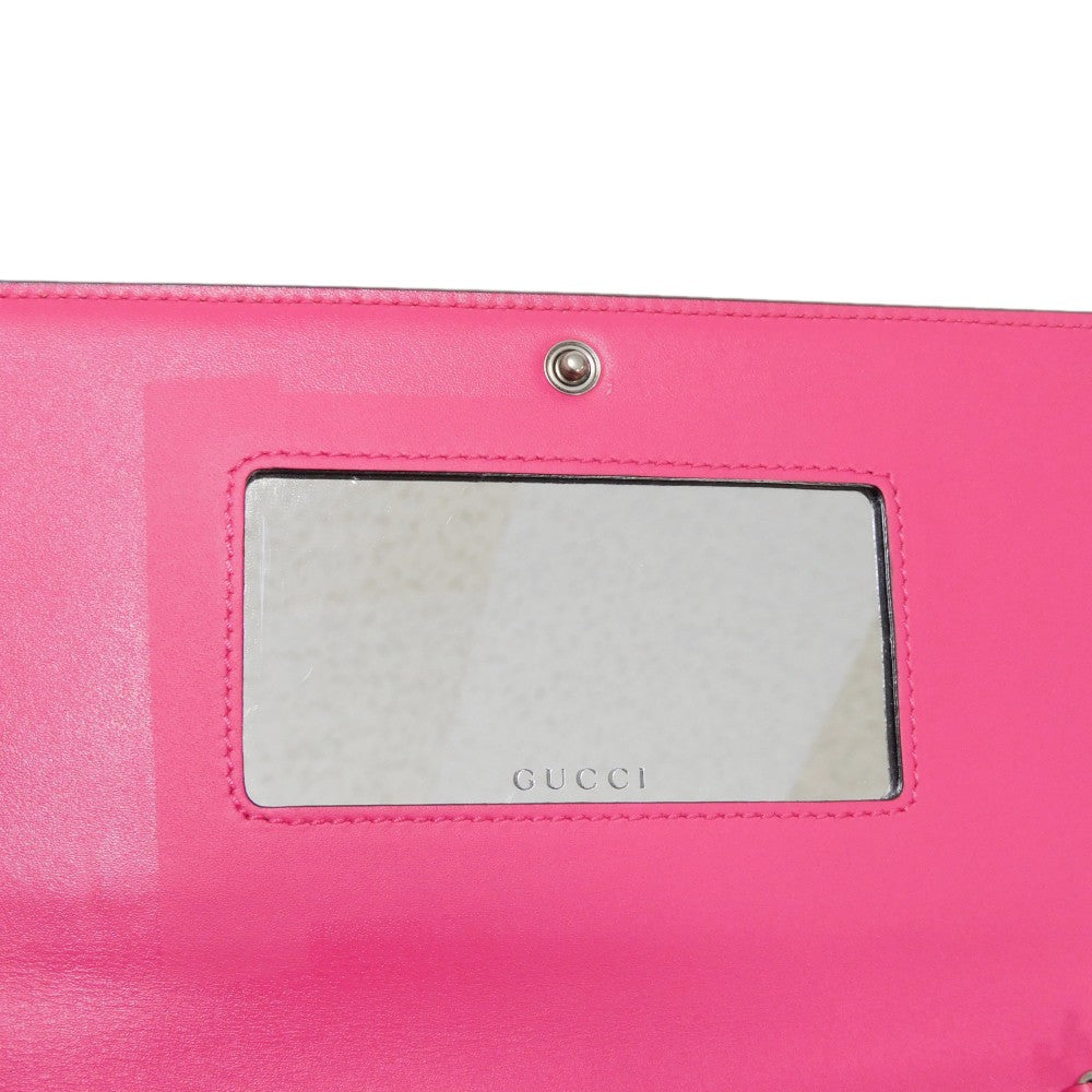 GUCCI Shoulder Bag 524967 Smooth Calfskin Leather pink SEGA Sega logo GUCCY Print Chain Wallet Bag