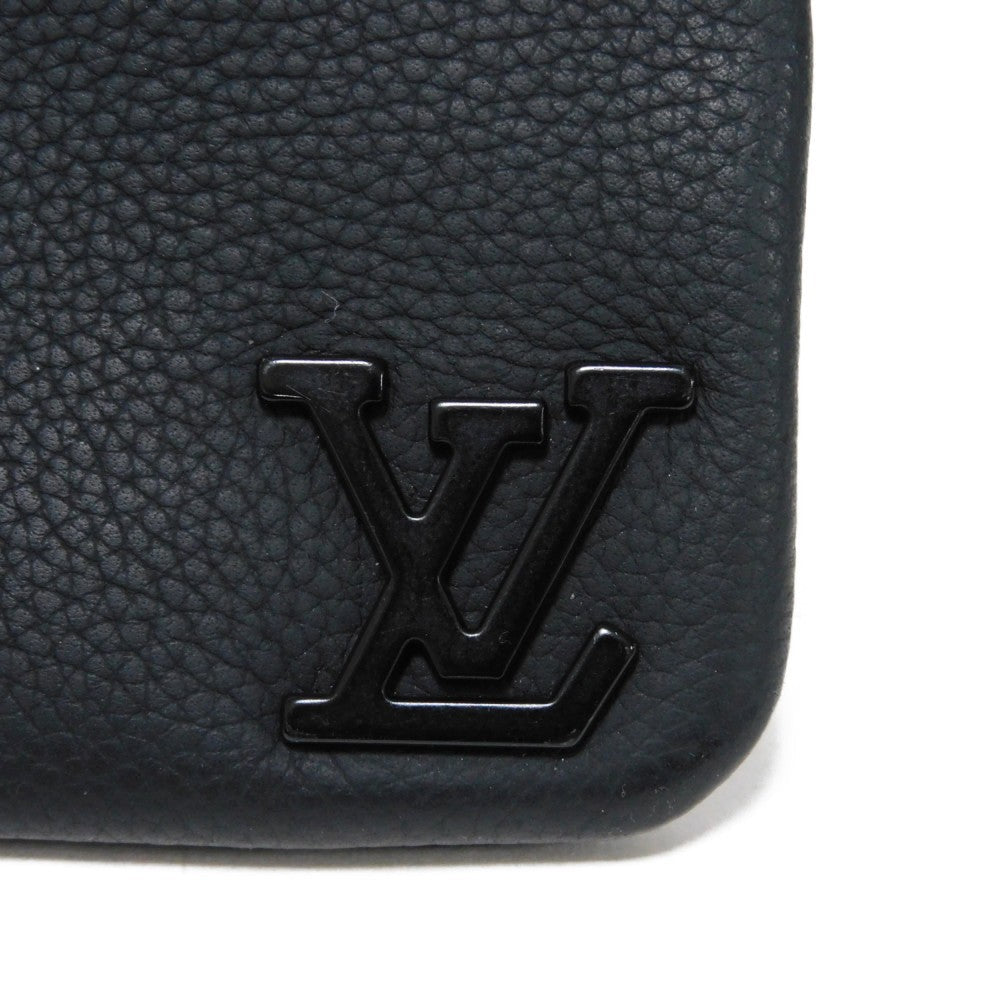 LOUIS VUITTON Coin case M81031 Grain leather (embossed) Noir LV Aerogram Card Key case Key holder Pochette Cle