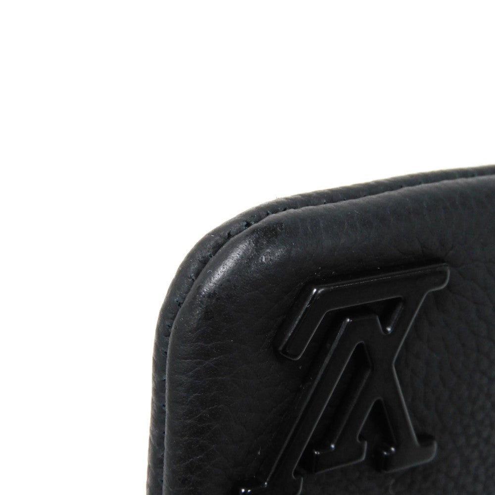 LOUIS VUITTON Coin case M81031 Grain leather (embossed) Noir LV Aerogram Card Key case Key holder Pochette Cle
