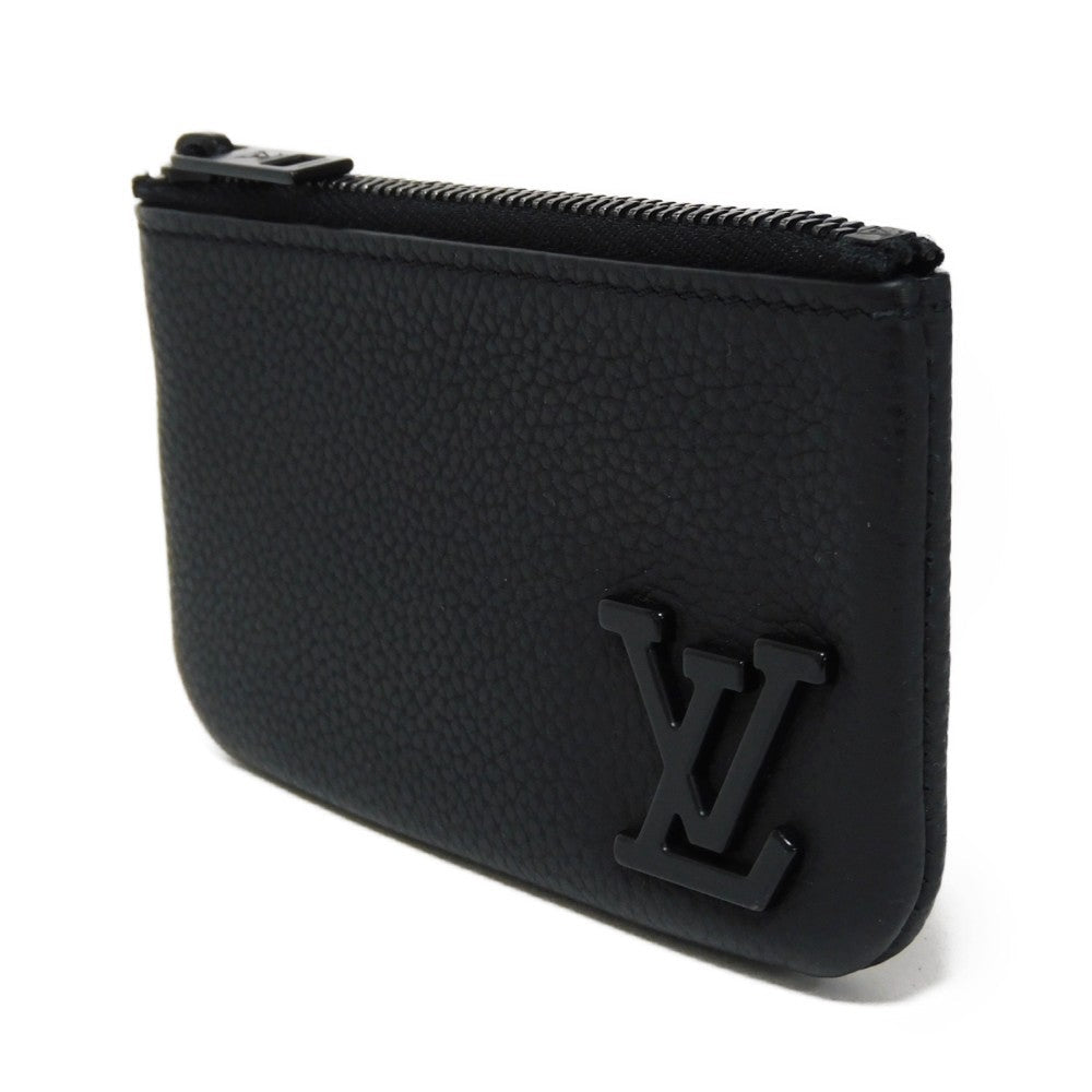 LOUIS VUITTON Coin case M81031 Grain leather (embossed) Noir LV Aerogram Card Key case Key holder Pochette Cle