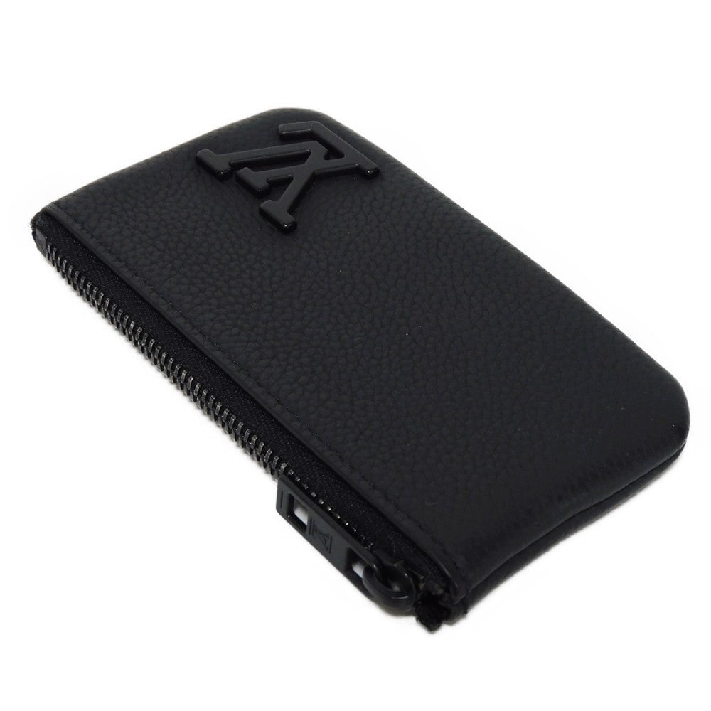 LOUIS VUITTON Coin case M81031 Grain leather (embossed) Noir LV Aerogram Card Key case Key holder Pochette Cle