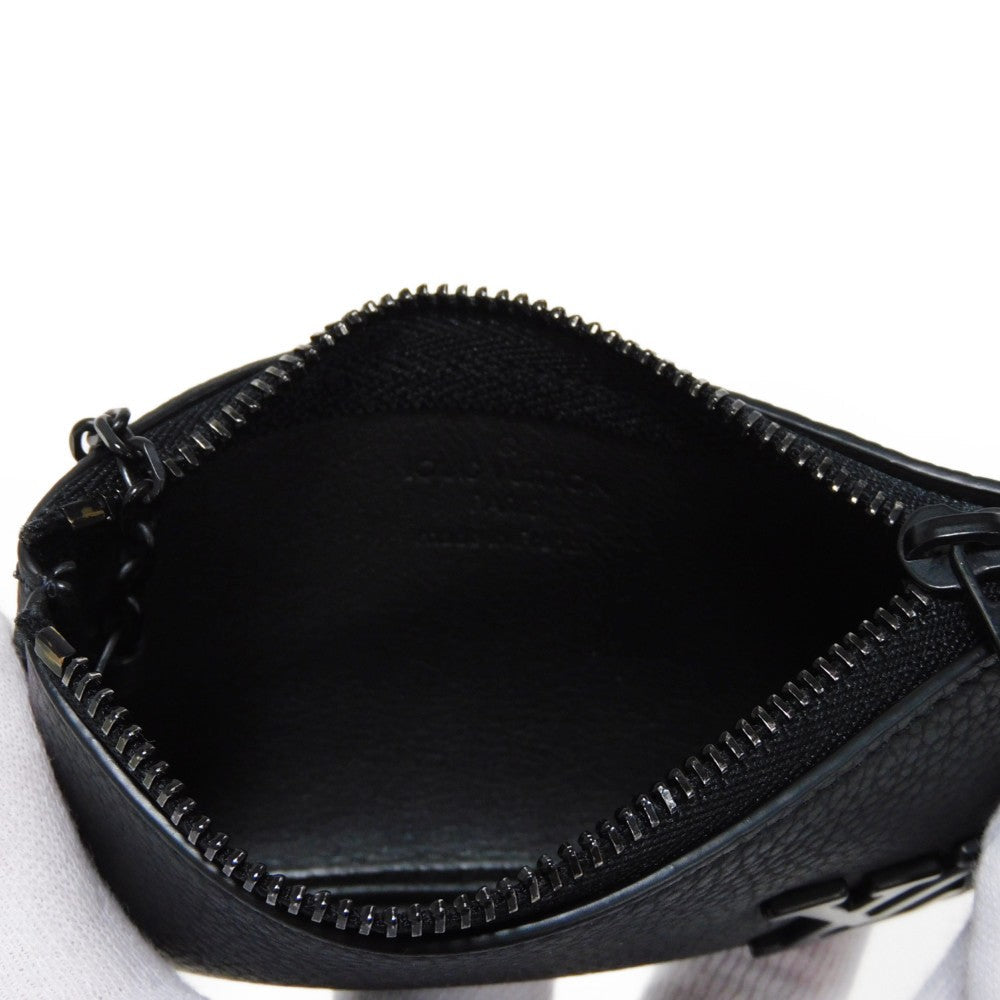 LOUIS VUITTON Coin case M81031 Grain leather (embossed) Noir LV Aerogram Card Key case Key holder Pochette Cle