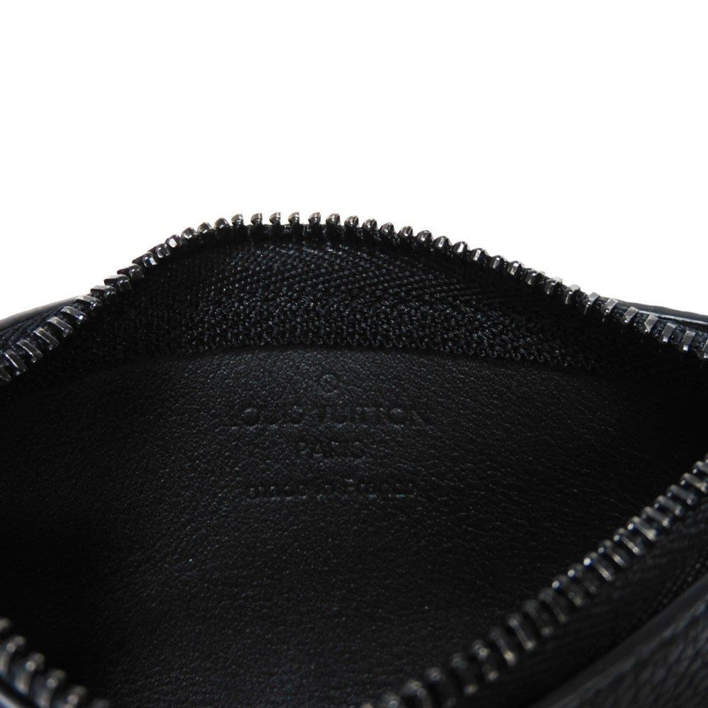 LOUIS VUITTON Coin case M81031 Grain leather (embossed) Noir LV Aerogram Card Key case Key holder Pochette Cle