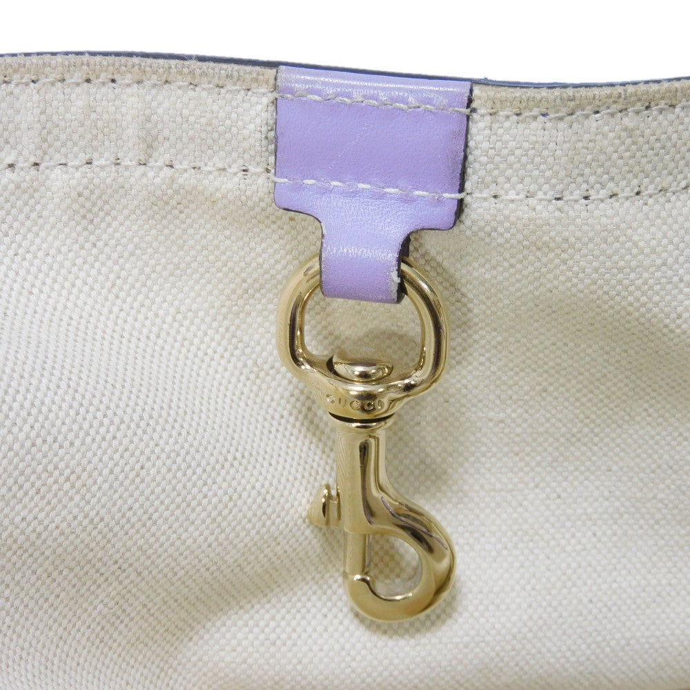 GUCCI Tote Bag 247209 GG canvas x calf leather Pastel purple GG canvas Craft Tote