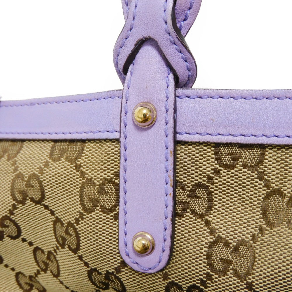 GUCCI Tote Bag 247209 GG canvas x calf leather Pastel purple GG canvas Craft Tote
