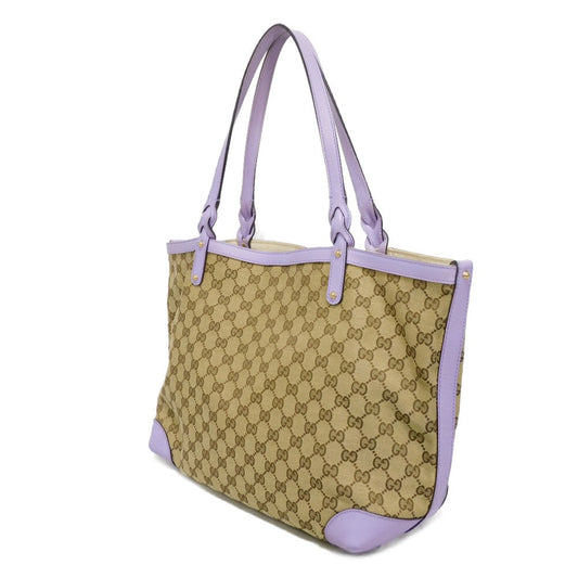 GUCCI Tote Bag 247209 GG canvas x calf leather Pastel purple GG canvas Craft Tote