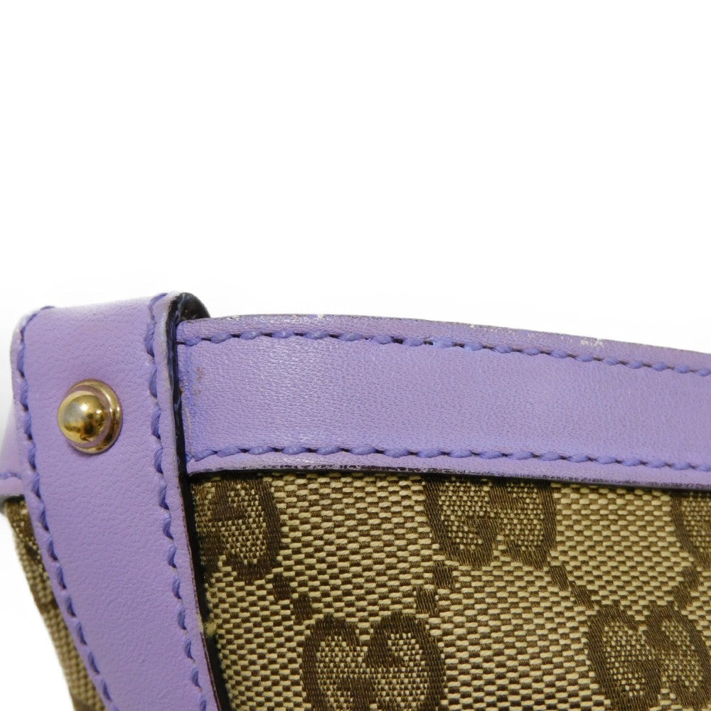 GUCCI Tote Bag 247209 GG canvas x calf leather Pastel purple GG canvas Craft Tote