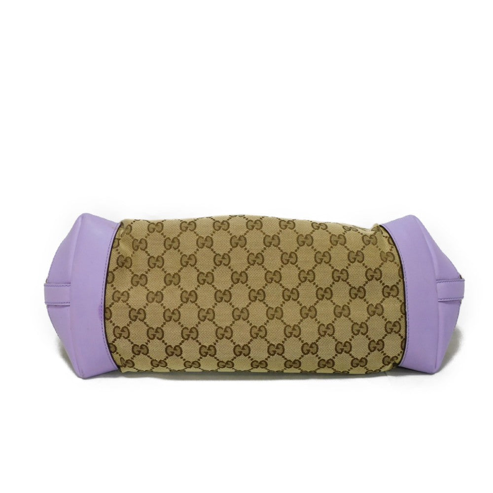 GUCCI Tote Bag 247209 GG canvas x calf leather Pastel purple GG canvas Craft Tote