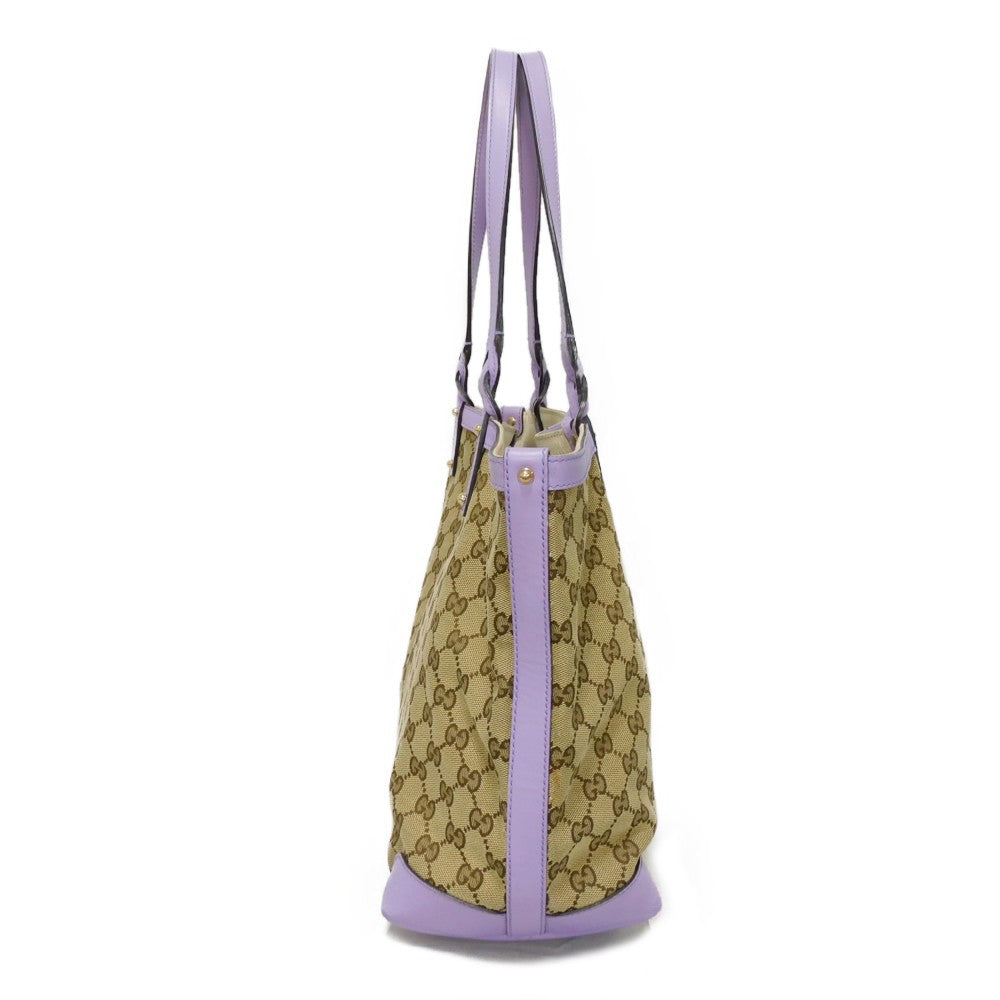 GUCCI Tote Bag 247209 GG canvas x calf leather Pastel purple GG canvas Craft Tote