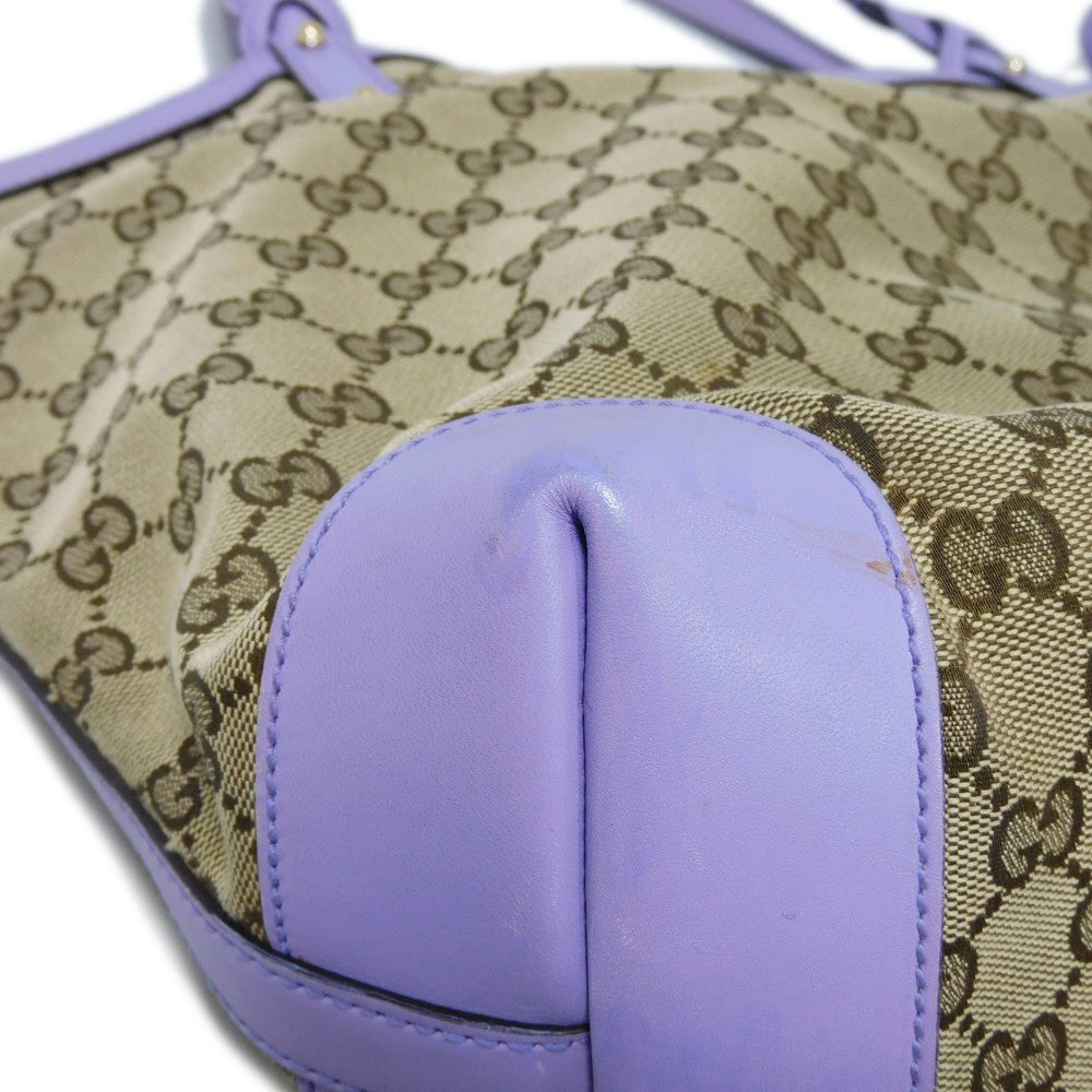 GUCCI Tote Bag 247209 GG canvas x calf leather Pastel purple GG canvas Craft Tote