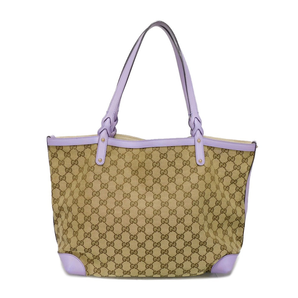 GUCCI Tote Bag 247209 GG canvas x calf leather Pastel purple GG canvas Craft Tote