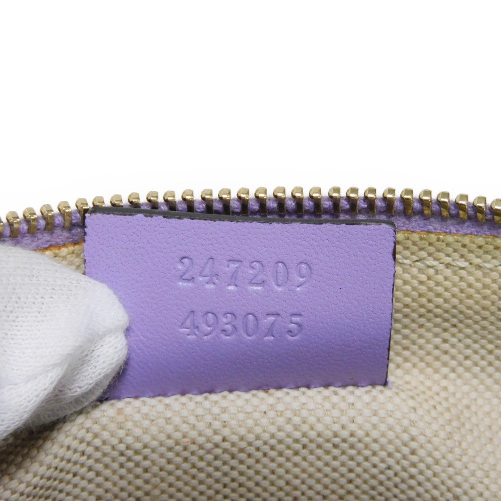 GUCCI Tote Bag 247209 GG canvas x calf leather Pastel purple GG canvas Craft Tote
