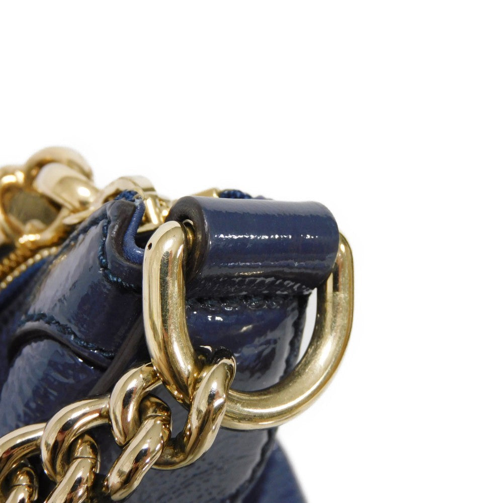 GUCCI Shoulder Bag 326706 Patent leather Navy Interlocking G Soho Chain Bag