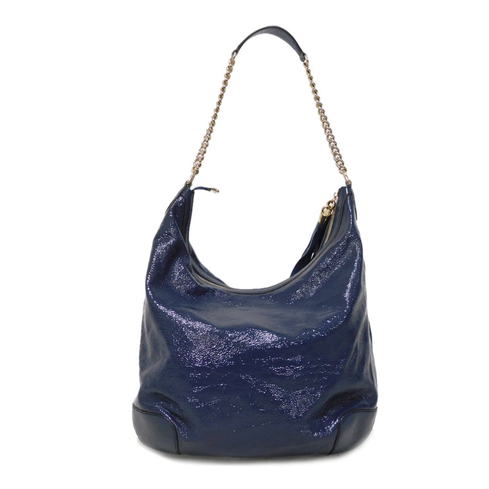 GUCCI Shoulder Bag 326706 Patent leather Navy Interlocking G Soho Chain Bag