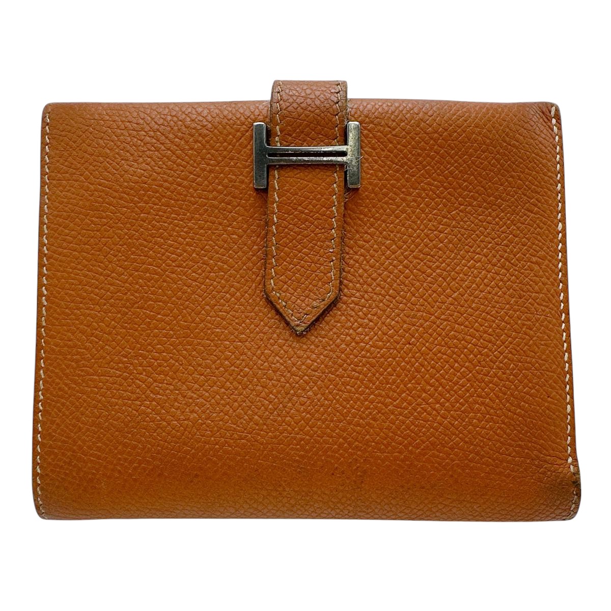 HERMES Bifold Wallet Epsom Brown SVMetal BEAN Compact