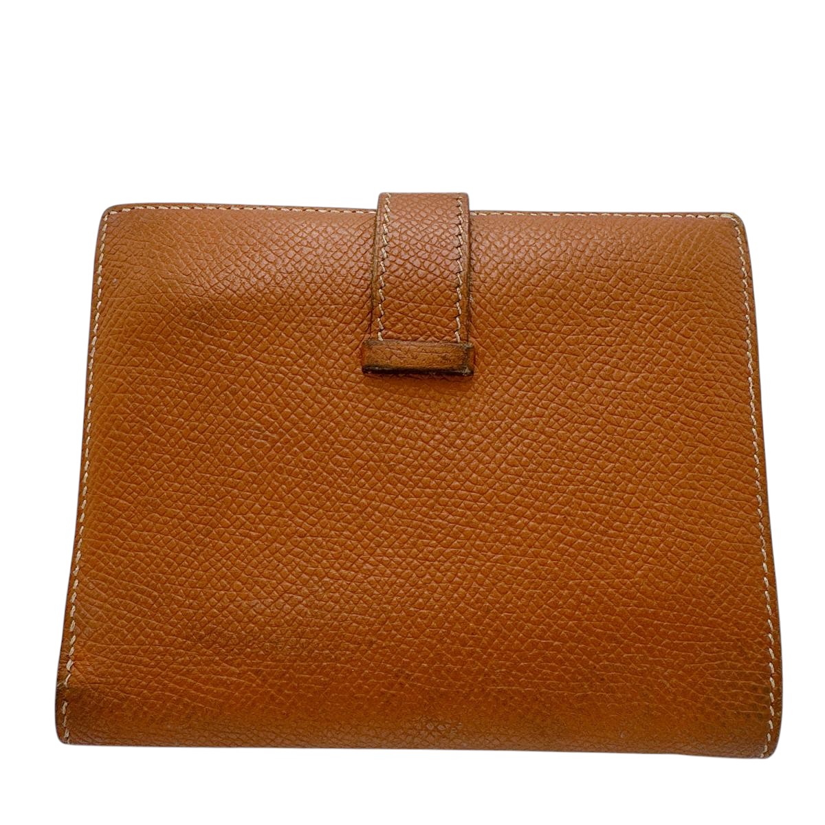 HERMES Bifold Wallet Epsom Brown SVMetal BEAN Compact