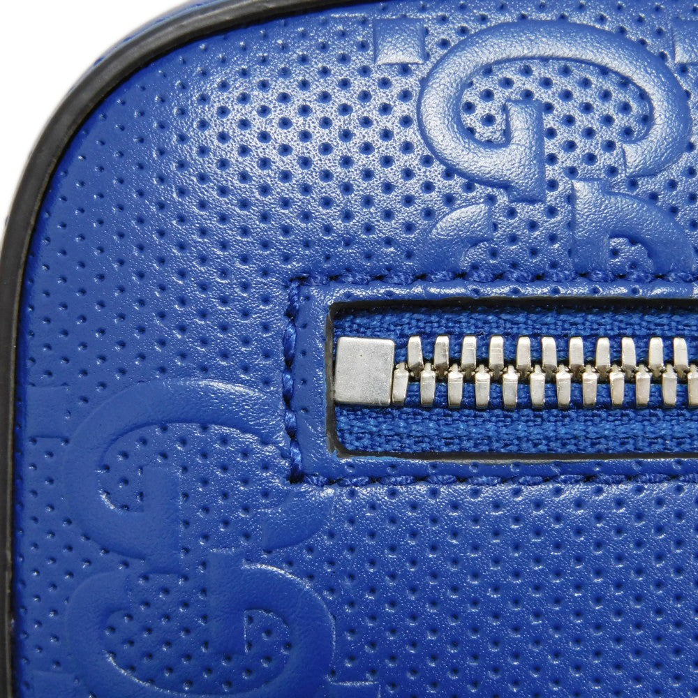 GUCCI Sling bag 700431 1W3CN 4122 Glove leather blue GG embossed belt bag