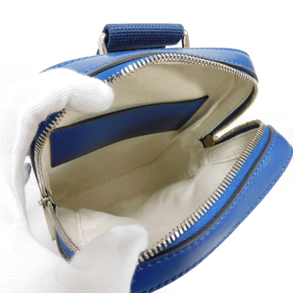 GUCCI Sling bag 700431 1W3CN 4122 Glove leather blue GG embossed belt bag