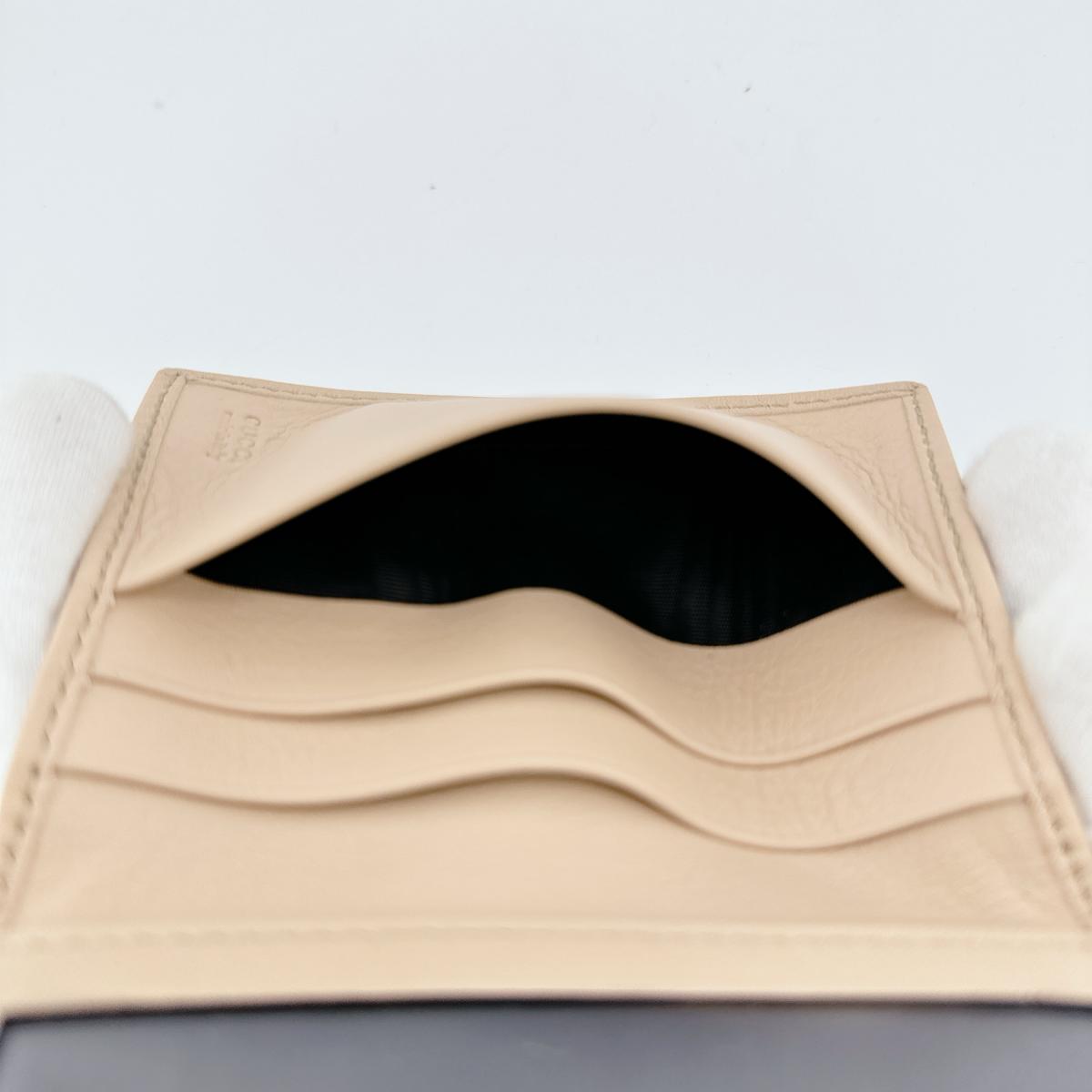 GUCCI name card holder 251848 canvas beige WG Canvas