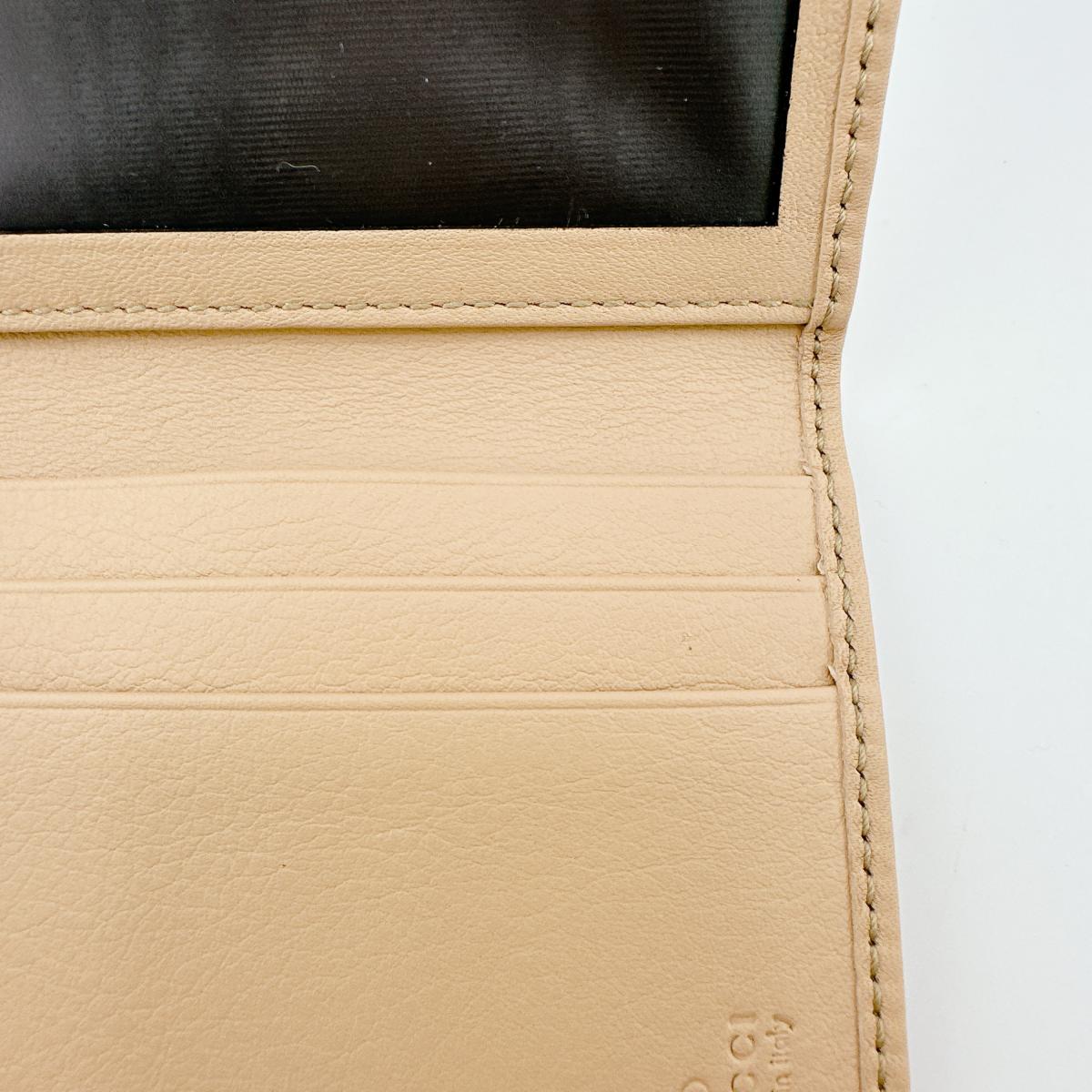 GUCCI name card holder 251848 canvas beige WG Canvas