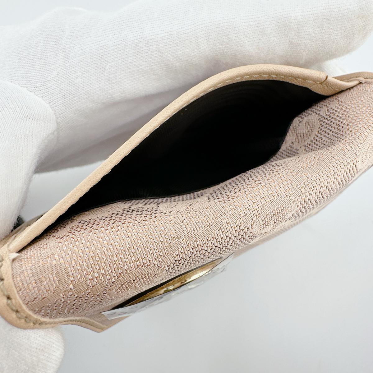 GUCCI name card holder 251848 canvas beige WG Canvas