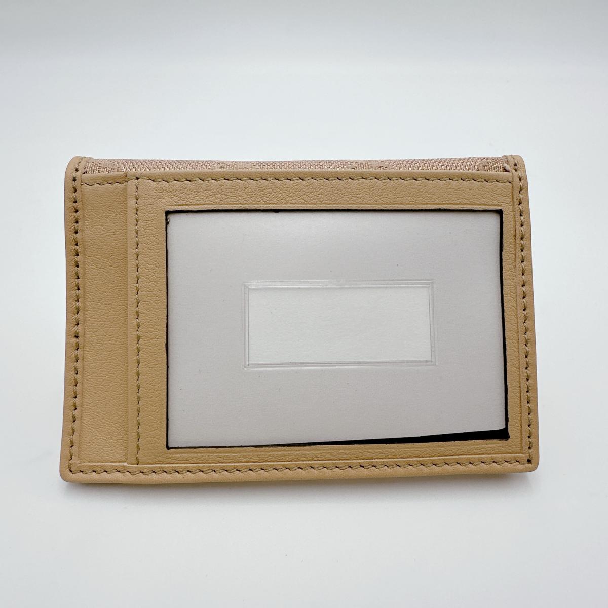 GUCCI name card holder 251848 canvas beige WG Canvas